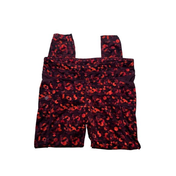 Athleta Be Free Triangular Legging Yoga Pants Womens Size Large Maroon Stretch - Picture 4 of 10